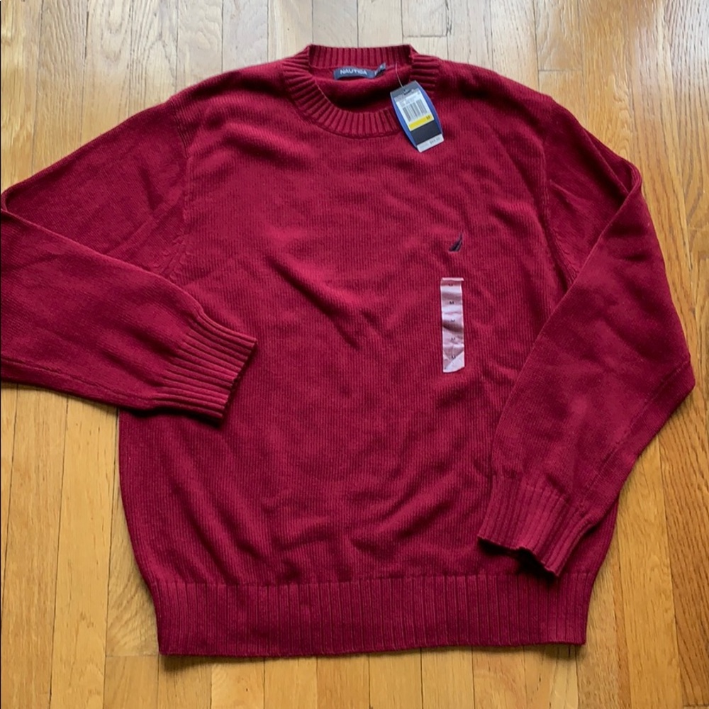 Men’s cranberry nautica sweater (M)